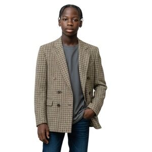 Christian Dior Jeune Homme Sportif Kids Black Grey Tweed Jacket Women XS petite